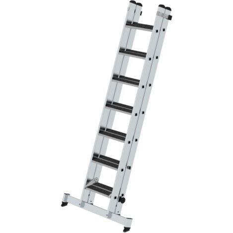 MUNK Stufen-Schiebeleiter mit nivello-Traverse 2-teilig clip-step R13 2x7 Stufen