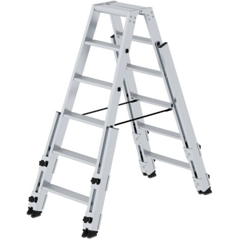 MUNK Stufen- Stehleiter treppengängig beidseitig begehbar 2x6 Stufen