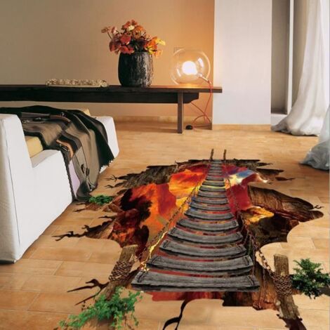 Mur 3D Flaming sol Stickers muraux amovibles mural en vinyle Art Salon WTX707184821904 Multicolore
