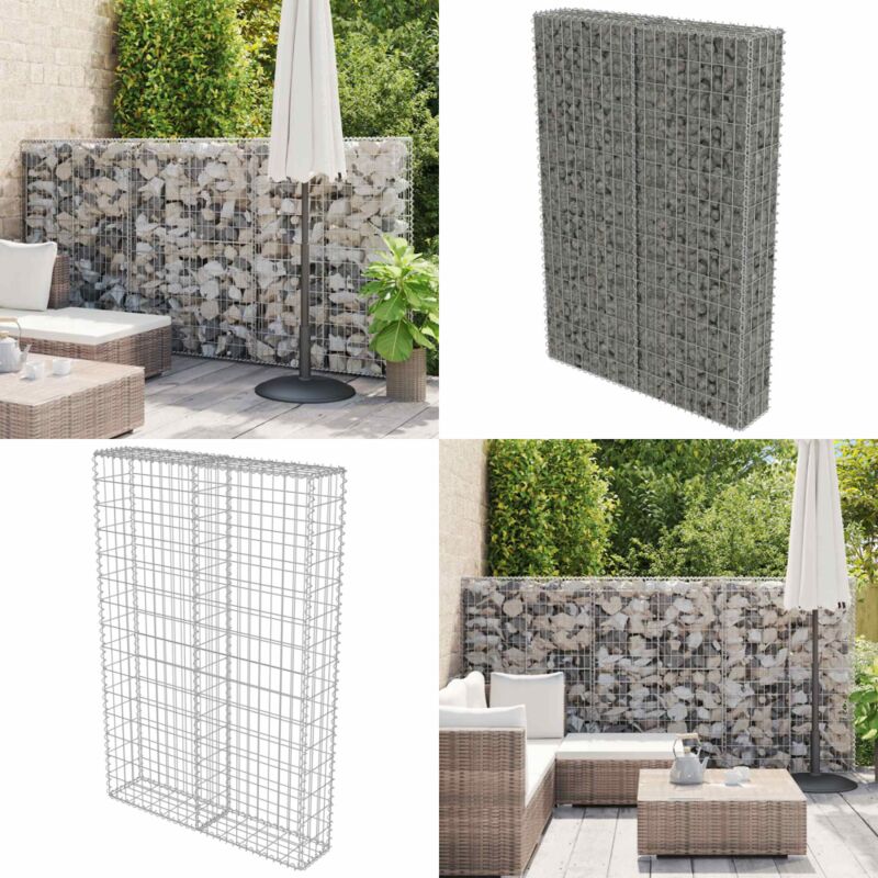 Mur à gabion avec couvercles Acier galvanisé 100x20x150 cm - Mur En Gabion - Clôture En Gabion - Panneau De Clôture - Décoration Extérieur