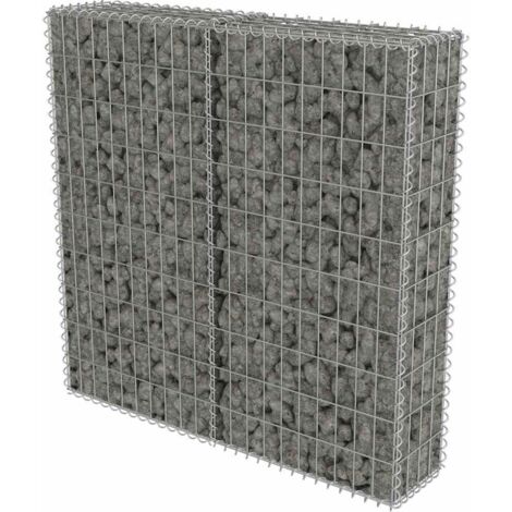 Mur à gabion avec couvercles Acier galvanisé 100x20x100 cm