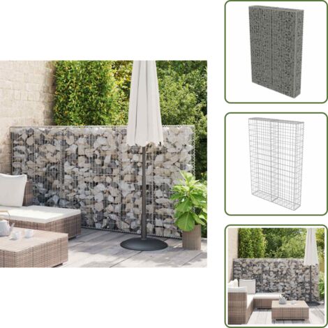 Mur à gabion avec couvercles Acier galvanisé 100x20x150 cm - Mur En Gabion - Clôture En Gabion - Panneau De Clôture - Décoration Extérieur - Isolation Phonique