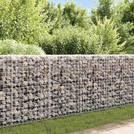 Mur à gabion avec couvercles Acier galvanisé 200 x 20 x 85 cm vidaXL