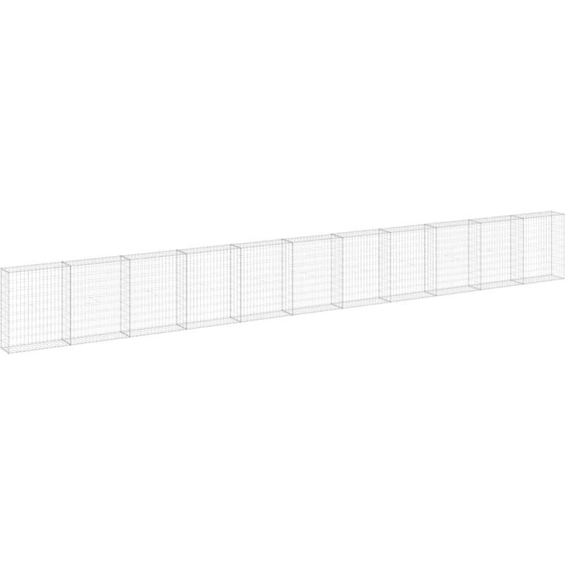 Mur en gabion avec couvercles Acier galvanisé 900x30x100 cm