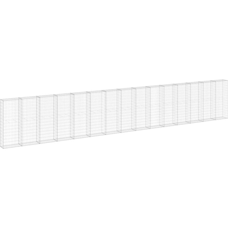 Mur en gabion avec couvercles Acier galvanisé 900x30x150 cm