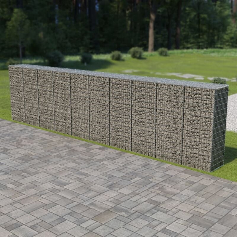 Mur à gabion avec couvercles Acier galvanisé 600 x 50 x 150 cm Vidaxl