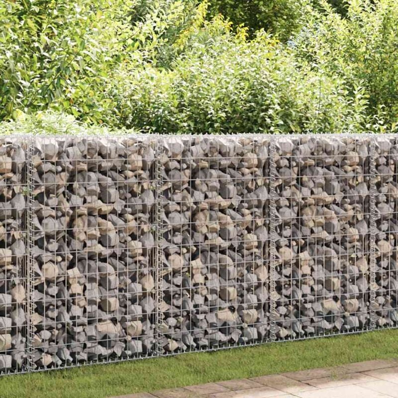 Mur en gabion avec couvercles Acier galvanisé 150x60x100 cm Vidaxl