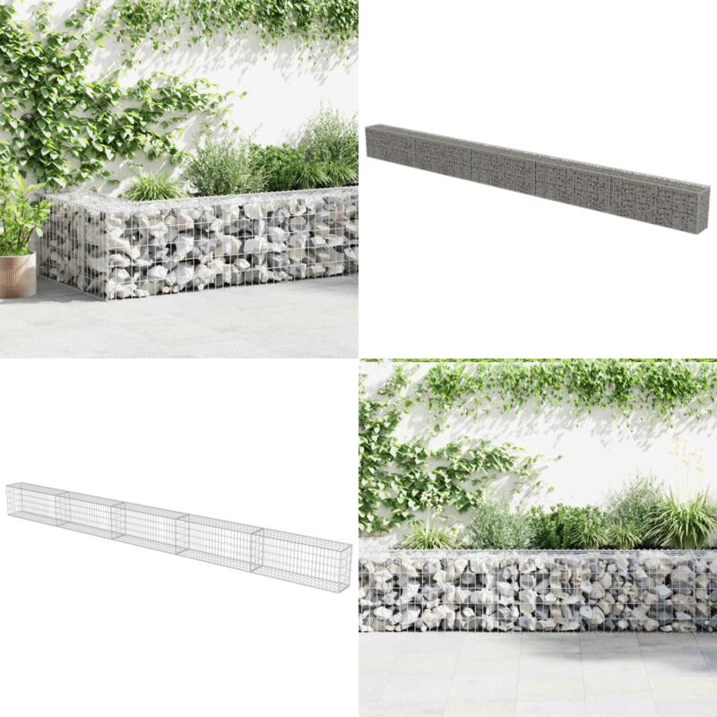 Mur à gabion avec couvercles Acier galvanisé 600x30x50 cm - Mur En Gabion - Cloture Gabion - Panneau De Clore - Décoration Jardin - Isolation