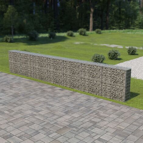 Mur à gabion avec couvercles Acier galvanisé 600 x 30x100