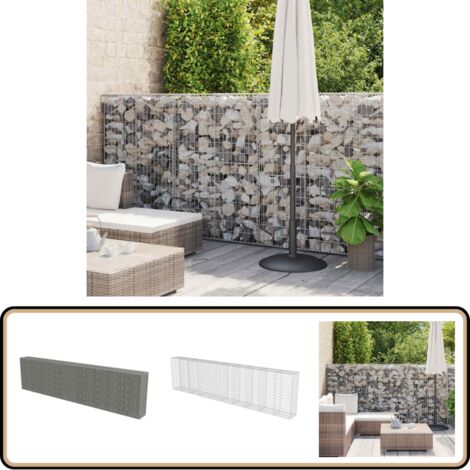 Mur à gabion avec couvercles Acier galvanisé 600 x 50 x 150 cm - Mur En Gabion - Cloture Metallique - Barrieres Exterieur - Panneau De Clore - Decoration Jardin