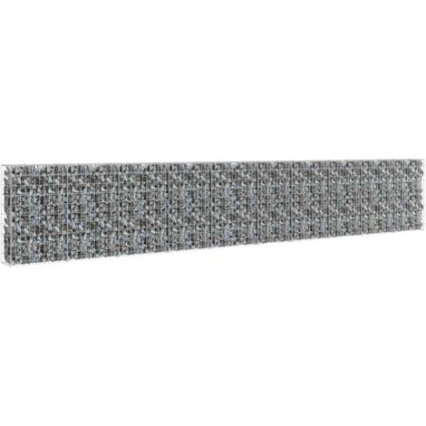 Mur à gabion avec couvercles Acier galvanisé 600x30x100 cm