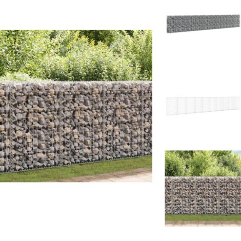 Mur à gabion avec couvercles Acier galvanisé 600x30x100 cm - Mur En Gabion - Cloture Gabion - Panneau De Clore - Décoration Jardin - Isolation Acoustique