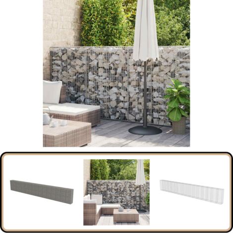 Mur à gabion avec couvercles Acier galvanisé 900 x 50 x 150 cm - Mur En Gabion - Cloture Gabion - Panneau De Clôture - Clôture Rigide - Clôture Design