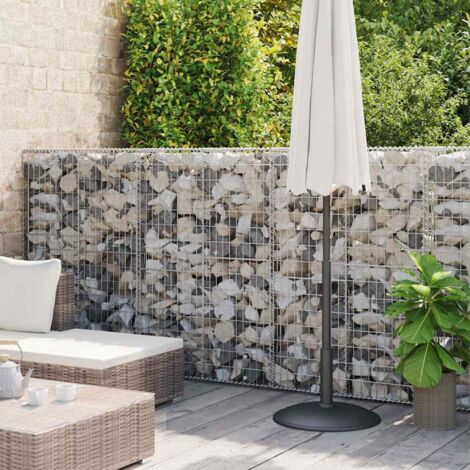 Mur à gabion  Jardinière à gabion  Panier de Gabion de Jardin avec couvercles Acier galvanisé 600 x 50 x 150 cm KOL2592