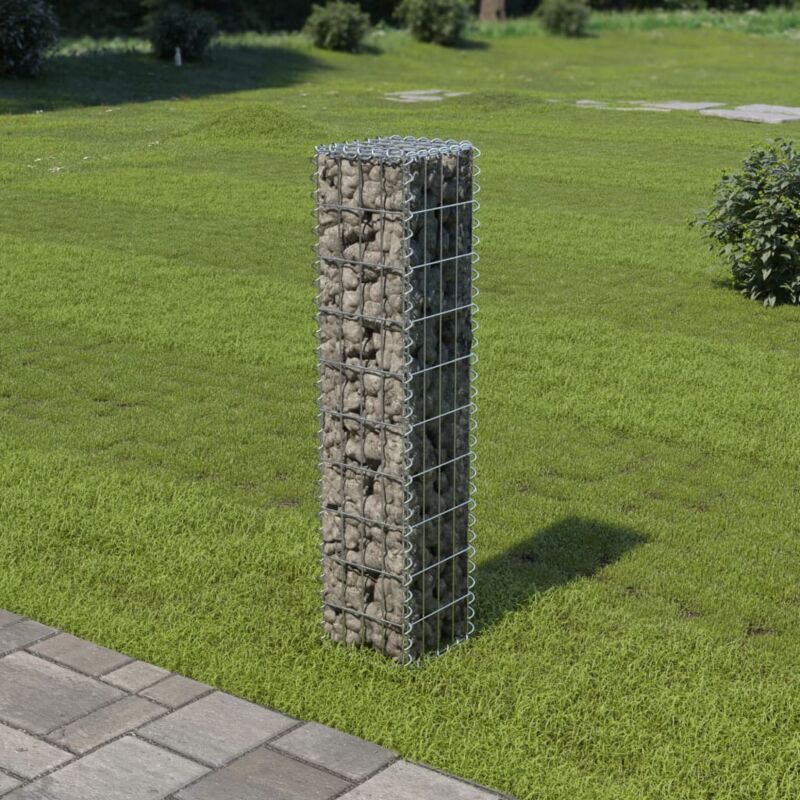 Mur à gabion,Panier de Gabion avec couvercles Acier galvanisé 20x20x100 cm CFW25250