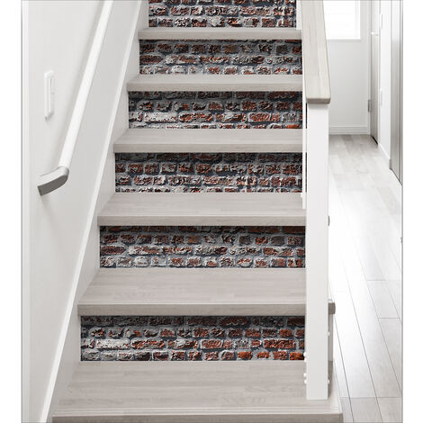 Mur autocollant adhésif en briques rouges, style industriel, 3 pièces, 19,5 X 100 cm - Décoration murale intérieure