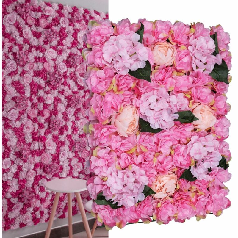 Mur de fleurs artificielles colonne, 6x mur de fleurs artificielles roses diy 4060cm