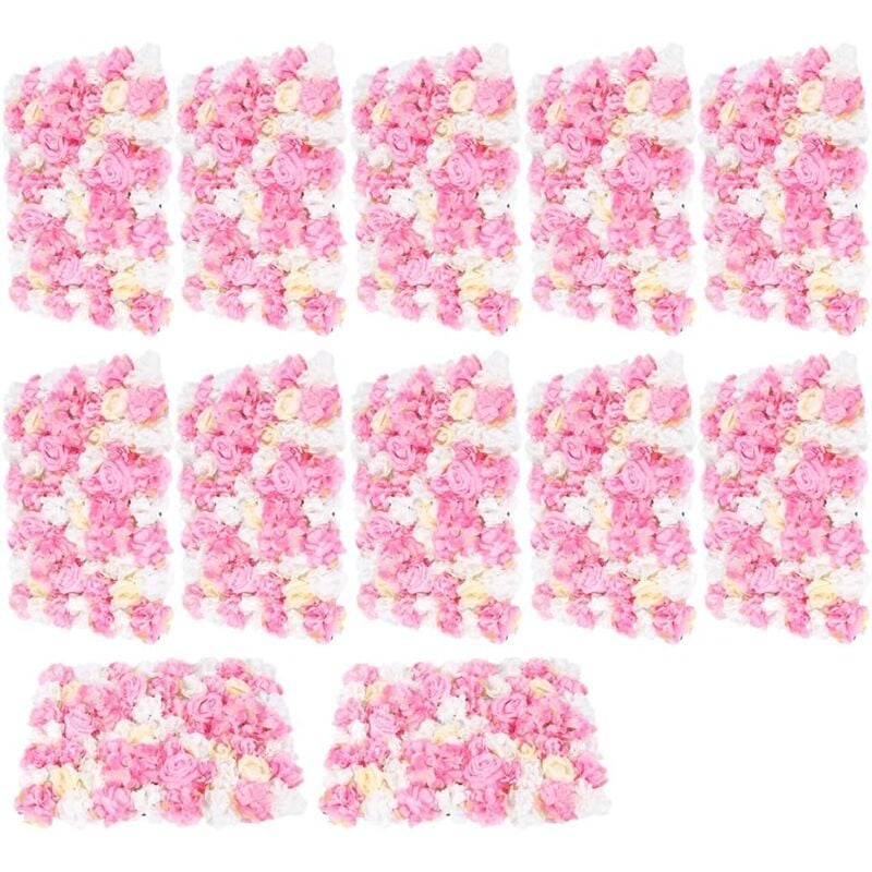 Mur de fleurs artificielles, mur de roses 12 x fleurs artificielles mariage rue fond mur 40 x 60 cm pour mariage fond fête décoration de la maison