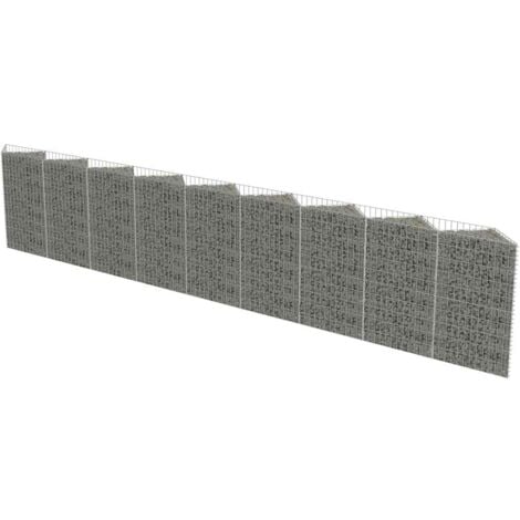 Mur de gabion Acier galvanisé 630x30x100 cm vidaXL