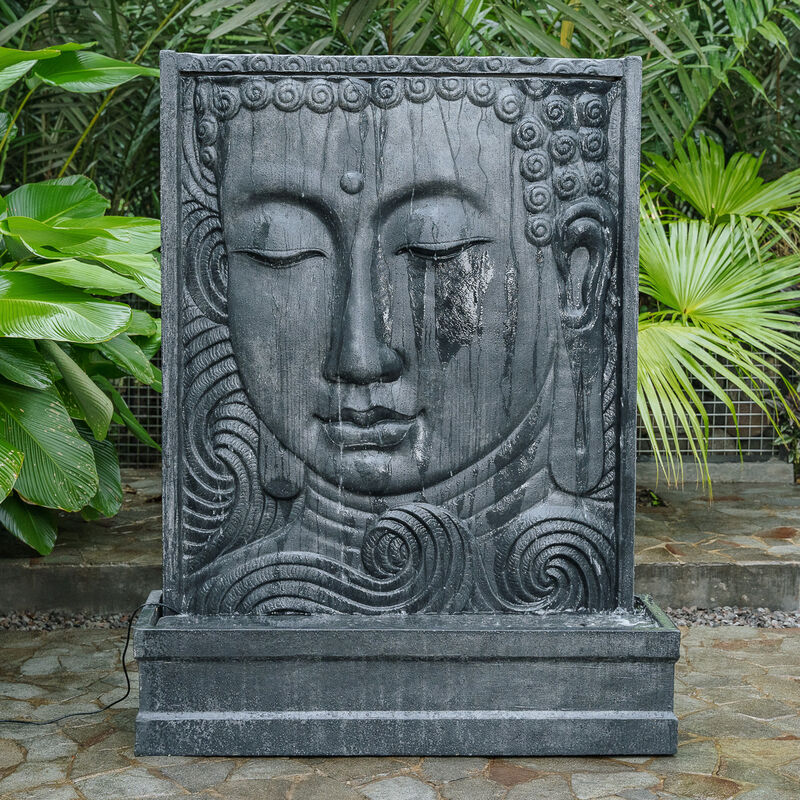 Wanda Collection - Mur d'eau visage de bouddha 155cm - Noir