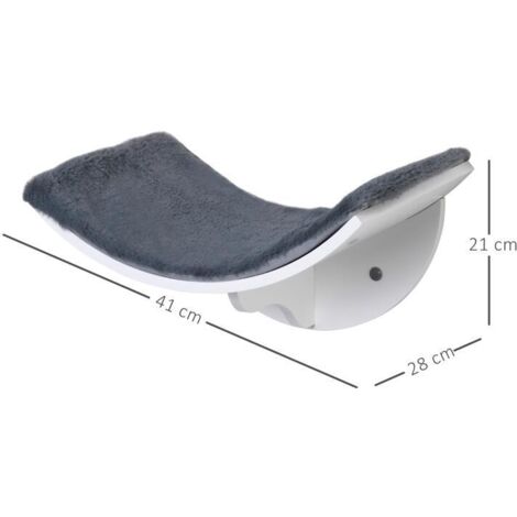 Mur d’escalade chat étagère murale avec coussin, mobilier chat jusqu’à 4,5kg gris