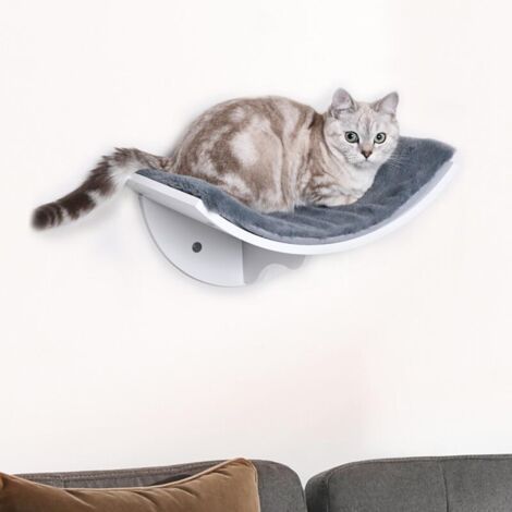 Mur d'escalade pour chat, étagère pour chat, coussin moelleux mural, mobilier mural pour chats jusqu'à 4,5 kg, gris