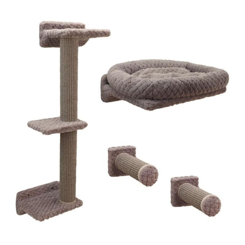 Mur d'escalade pour chats Kerbl monte alpi - 8 pieces - Gris - Tour d'escalade