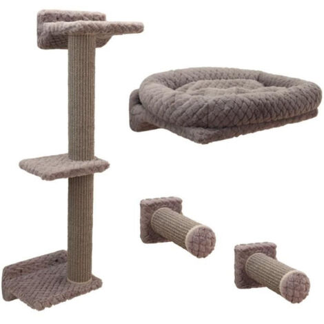Mur d'escalade pour chats - KERBL - MONTE ALPI - 8 pieces - Gris - Tour d'escalade