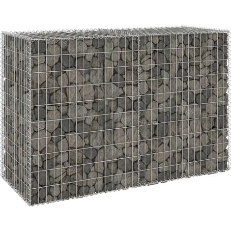 Mur en gabion avec couvercles Acier galvanisé 150x60x100 cm