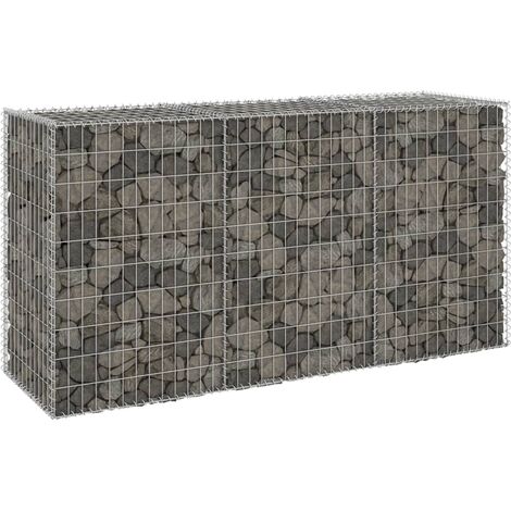 Mur en gabion avec couvercles Acier galvanisé 200x60x100 cm