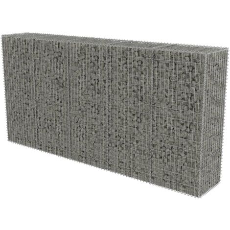 Mur en gabion avec couvercles Acier galvanisé 300 x 50x150