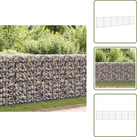 Mur en gabion avec couvercles Acier galvanisé 300x30x100 cm - Mur De Soutènement - Gabion - Clôture - Jardin - Décoration Extérieur