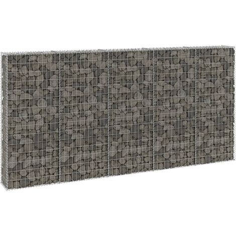 Mur en gabion avec couvercles Acier galvanisé 300x30x150