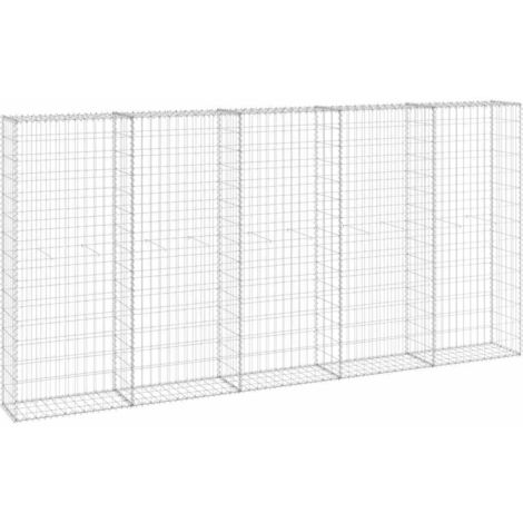 Mur en gabion avec couvercles Acier galvanisé 300x30x150 cm