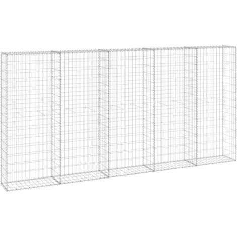 vidaXL Mur en Gabion avec Couvercles Acier Galvanisé Extérieur Multi-taille