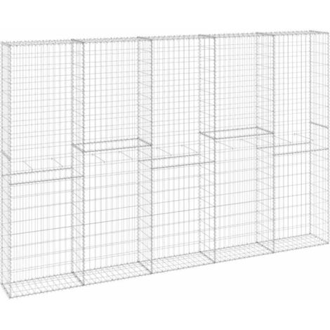 Mur en gabion avec couvercles Acier galvanisé 300x30x200 cm