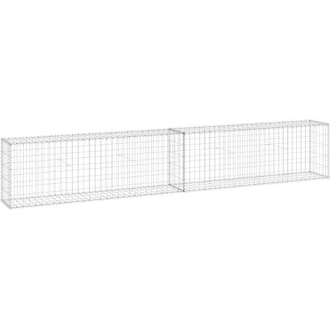 Mur en gabion avec couvercles Acier galvanisé 300x30x50 cm