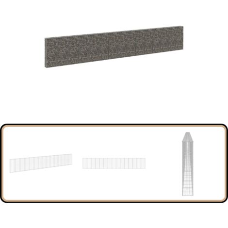 Mur en gabion avec couvercles Acier galvanisé 900x30x150 cm - Mur En Gabion - Cloture Gabion - Panneau De Clôture - Clôture Décorative - Clôture Métallique