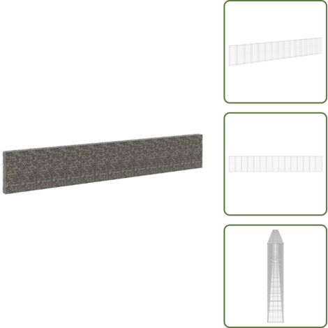 Mur en gabion avec couvercles Acier galvanisé 900x30x150 cm - Mur En Gabion - Cloture Gabion - Panneau De Clôture - Clôture Décorative - Clôture Métallique