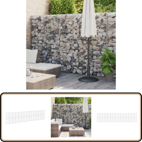 Mur en gabion avec couvercles Acier galvanisé 900x30x200 cm - Mur En Gabion - Clôture En Gabion - Panneau De Clôture - Clôture Métallique - Décoration Extérieur