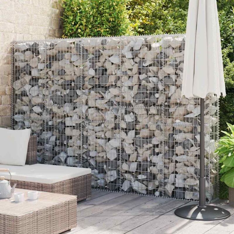 Mur en gabion Clôture de gabion avec couvercles Acier galvanisé 300x30x200 cm 94519