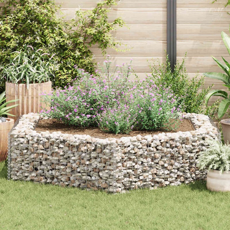 Mur en gabion, Lit surélevé de jardin hexagonale 200x173x40 cm pjhr54830 design in