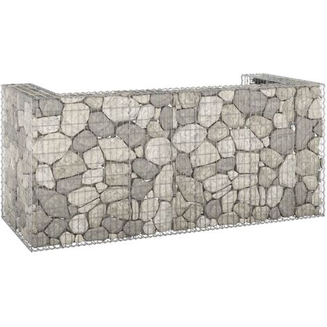Mur en gabion pour poubelles Acier galvanisé 250x100x110 cm