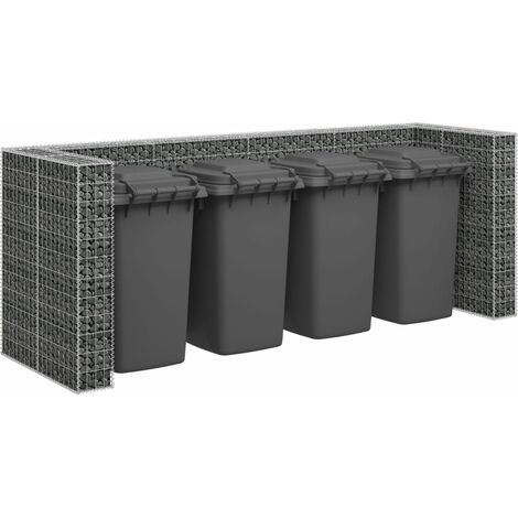Mur en gabion pour poubelles Acier galvanisé 320x100x120 cm