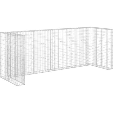 Mur en gabion pour poubelles Acier galvanisé 320x100x120 cm vidaXL - Argent
