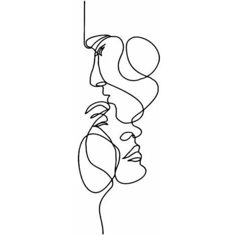 Mur en métal art minimaliste ligne de mur minimaliste sculpture murale en fer abstrait mur moderne maison art noir décoration salle de bain visage bureau décoration décoration décoration