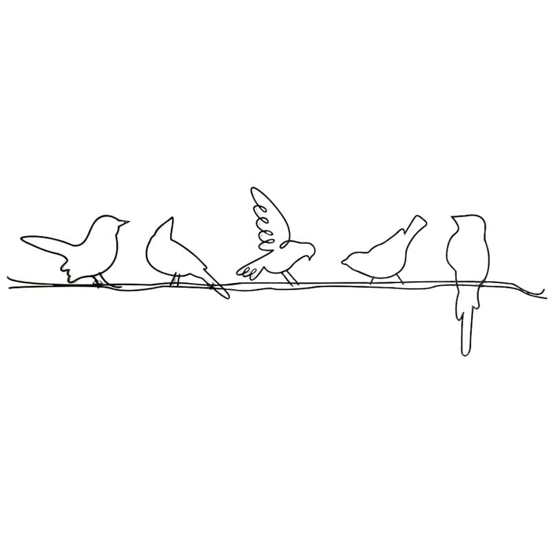Tlily - Mur en MéTal D'Oiseau sur le Fil Art Pendentif D'Oiseau Cintre de Mur D'Oiseau de Fil