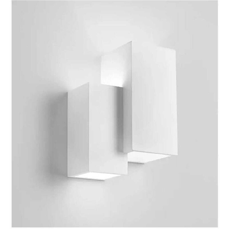 Applique Murale En Plâtre 2 Rectangles Blanc Ip20 Gs-e39 à Peindre