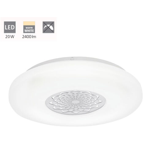 Mur plafonnier lumière Capasso 1 en jaune et blanc, chrome 24W H: 5,5 Ø 40 cm