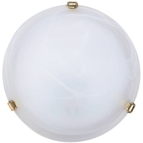Mur / plafonnier riz en verre métallique Alabastro verre pierre / or griffe Ø30cm